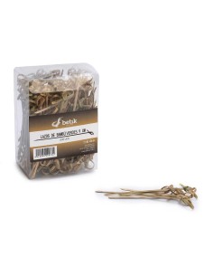 BROCHETA LAZO BAMBÚ VERDE 9CM -  PAQ   200U  2