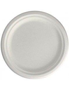 PLATO CAÑA DE AZUCAR BLANCO  17CM  PAQ  50U