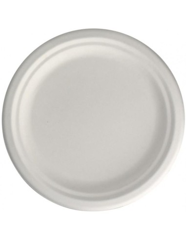 PLATO CAÑA DE AZUCAR BLANCO  17CM  PAQ  50U 