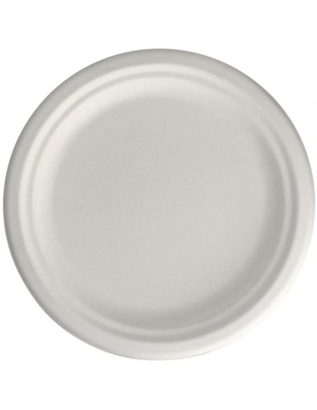 PLATO CAÑA DE AZUCAR BLANCO  17CM  PAQ  50U 