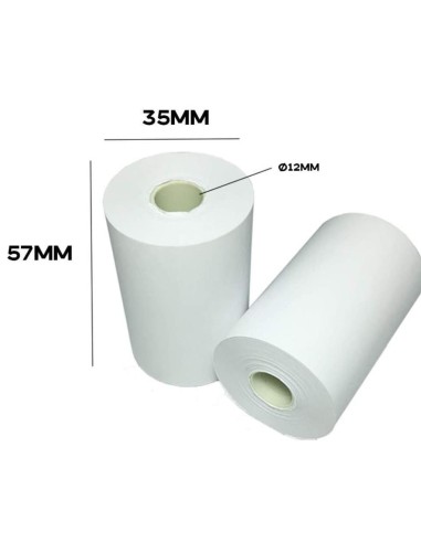 ROLLO TERMICO DATAFONO 57X35X12MM  PAQ 10UDS 