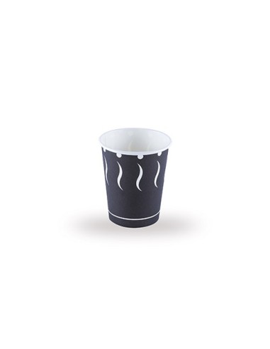 Vaso de cartón 12oz. 360ml Estampando Negro (Tira 50ud)