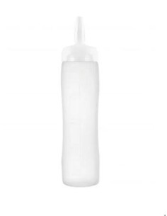 BOTELLA PARA SALSA 500ML BLANCO C/TAPON   1 UND