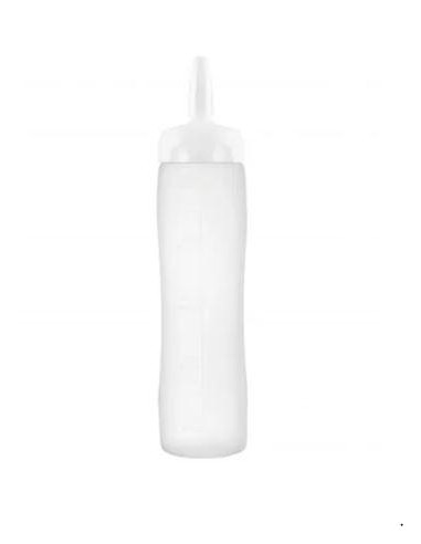 BOTELLA PARA SALSA 500ML BLANCO C/TAPON   1 UND