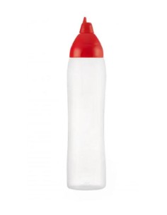 BOTELLA PARA SALSA 1000ML ROJO  1UND