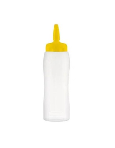 BOTELLA PARA SALSA 750ML AMARILLO C/TAPON  1UND