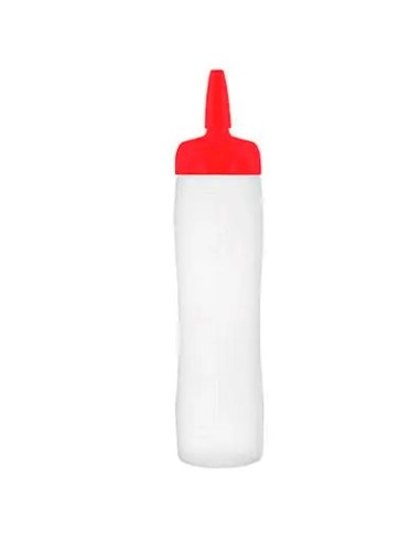 BOTELLA PARA SALSA 750ML ROJO C/ TAPON  1 UDAD