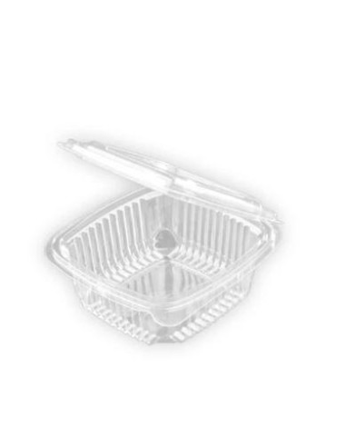 ENV  PET RECT  250CC   TAPA BISAGRA  PAQ  100UDS