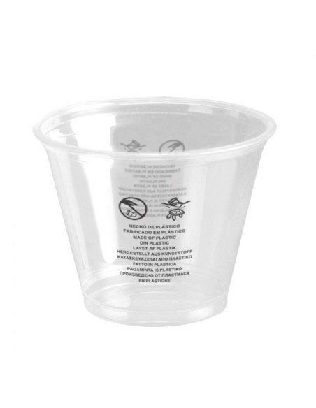 VASO PET BAJO - 9OZ  266ML  92MM  PAQ 100 UDS 