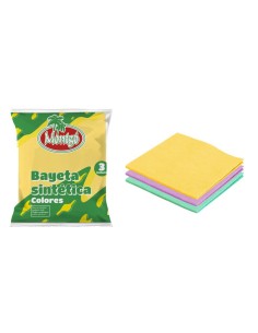 BAYETA SINTETICA COLORES 40X36CM G110  PAQ 3UDS