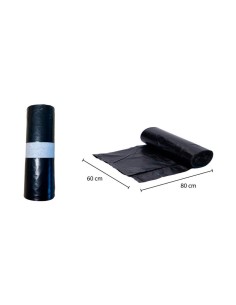 BOLSA BASURA NEGRA 60X80 G60 50R CAJA  ROLLO 10UD