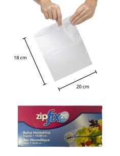 BOLSA CIERRE ZIP 18X20 CAJA 15R  R20SERV
