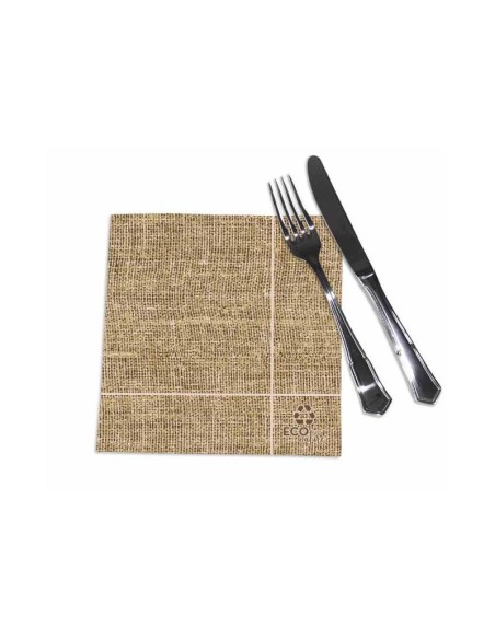 SERVILLETA 40X40 YUTE P-P 12PAQ CAJA  PAQ 50UD 