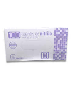 GUANTE NITRILO VIOLETA S/P  PREMIUM TALLA M  100U  2
