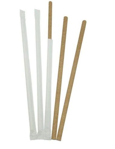 CAÑITA RECTA KRAFT ENFUNDADA  PAQ  100UD 