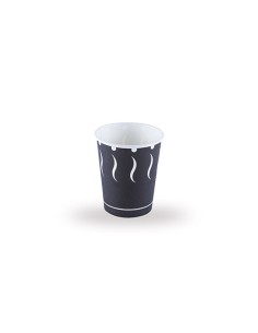 VASO CARTON 7OZ 210ML ESTAMPADO NEGRO  TIRA 50UDS