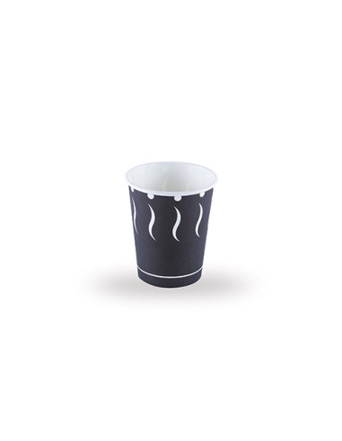 VASO CARTON 7OZ 210ML ESTAMPADO NEGRO  TIRA 50UDS 