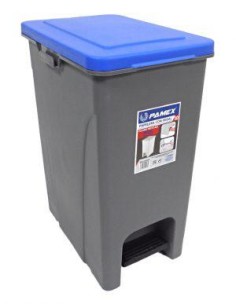 PAPELERA CON PEDAL  30 L YY-D065 AZUL  1UND