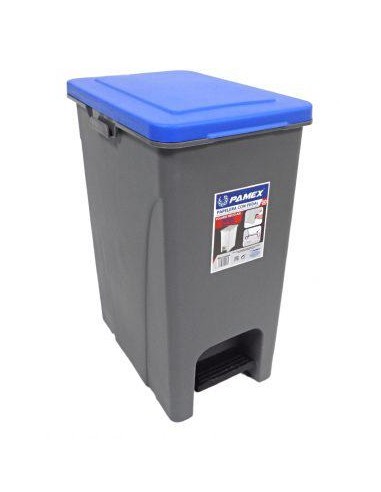 PAPELERA CON PEDAL  30 L YY-D065 AZUL  1UND 