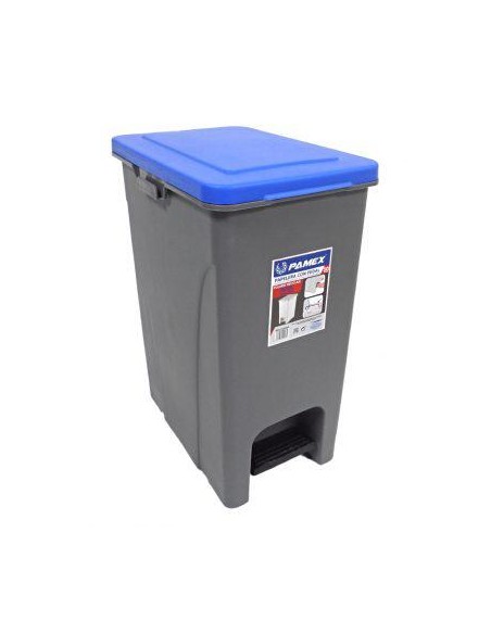 PAPELERA CON PEDAL  30 L YY-D065 AZUL  1UND 