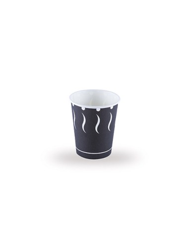 VASO CARTON 8OZ 240ML ESTAMPADO NEGRO  TIRA 50UDS
