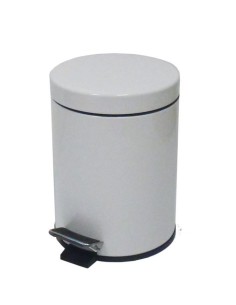 PAPELERA METALICA CON PEDAL BLANCO 3L  1UND  2