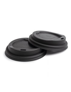 TAPA PS PARA VASO 6/7OZ NEGRA  TIRA 50UDS