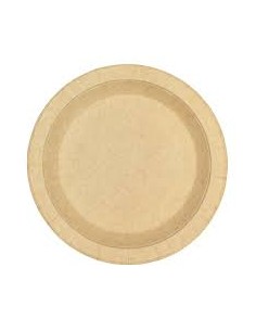PLATO REDONDO DE CARTON KRAFT 18CM  PAQ  50UD  2