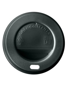 TAPA PS PARA VASO 8OZ NEGRA  TIRA 50UDS