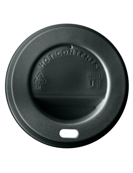 TAPA PS PARA VASO 8OZ NEGRA  TIRA 50UDS 