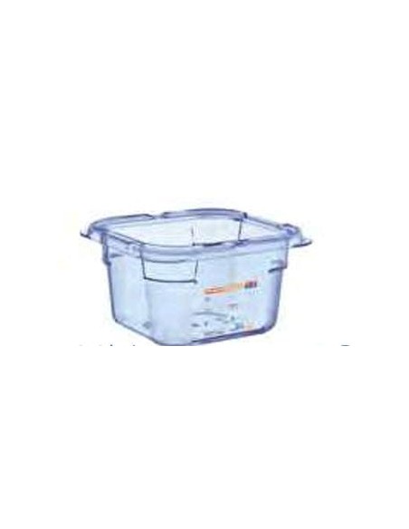 RECIPIENTE AZUL S/ BPA C/TAPA GN1/6 100MM  1 UDAD  RECIPIENTE AZUL S/ BPA C/TAPA GN1/6 100MM  1 UDAD