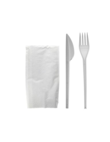 SET TENEDOR CUCHILLO SERV  PS BLANCO  1X600UDS 