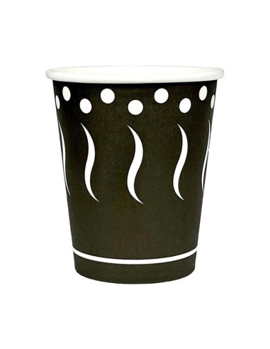 VASO CARTON 4OZ 120ML ESTAMPADO NEGRO  TIRA 50UDS