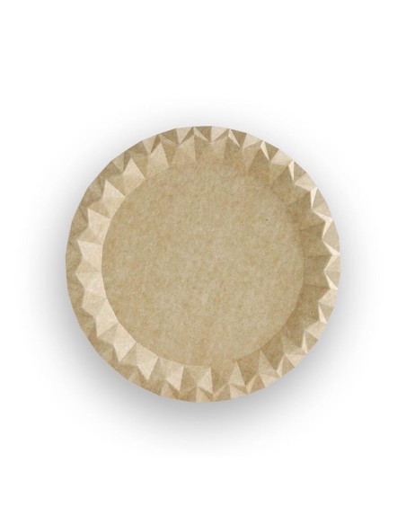 PLATO REDONDO DE CARTON KRAFT 22CM  PAQ  50UD 