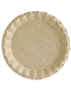 PLATO REDONDO DE CARTON KRAFT 22CM  PAQ  50UD  2