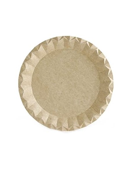PLATO REDONDO DE CARTON KRAFT 22CM  PAQ  50UD 