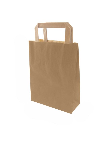NASE Distribuciones | Bolsa asa plana kraft 22x29+10cm