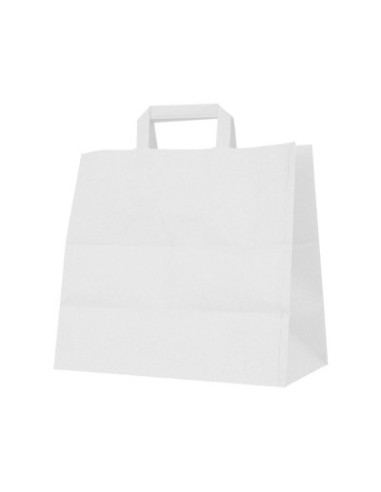 BOLSA ASA PLANA BLANCA 32X25+22CM (CAJA 250UDS)