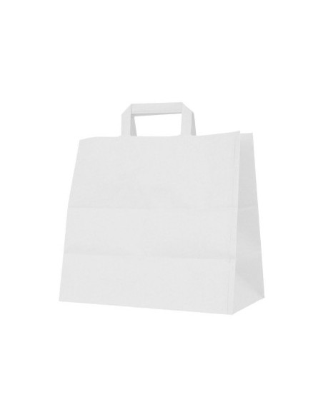 NASE Distribuciones | Bolsa asa plana blanca | 32x25+22cm