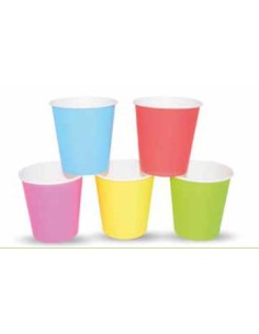VASO CARTON 7OZ 210ML COLORES  TIRA 50UDS 