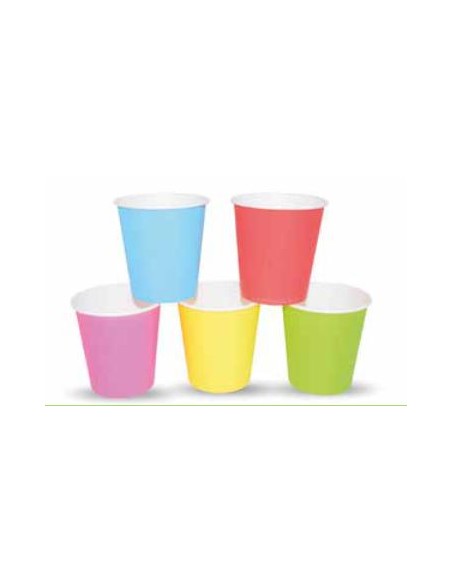 VASO CARTON 7OZ 210ML COLORES  TIRA 50UDS 