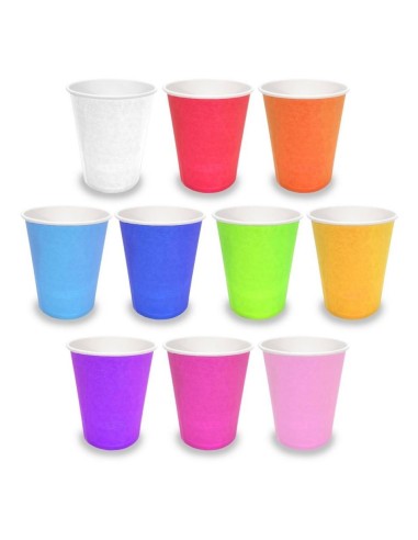 VASO CARTON 7OZ 210ML COLORES  TIRA 50UDS 