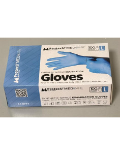 GUANTE DE NITRILO AZUL TALLA L  100UD 