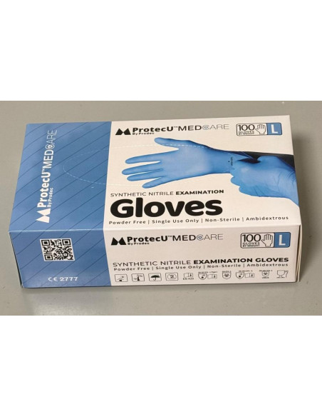 GUANTE DE NITRILO AZUL TALLA L  100UD 