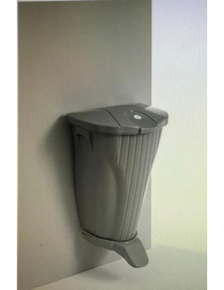 CONTENEDOR WALL UP GRIS C/TAPA Y PEDAL GRIS  1UND 