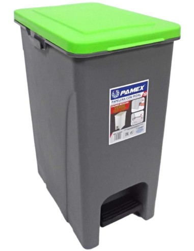 PAPELERA CON PEDAL  30 L YY-D065 VERDE  1UND 