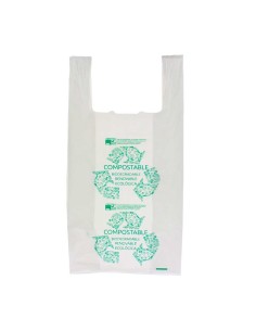 BOLSA CAMISETA COMPOSTABLE 40X50 G70/ PAQ 100UD
