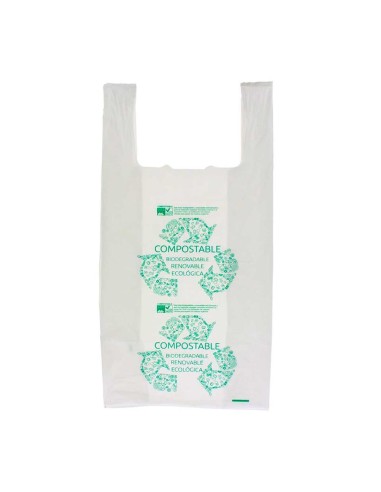 BOLSA CAMISETA COMPOSTABLE 40X50 G70/ PAQ 100UD