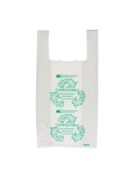 BOLSA CAMISETA COMPOSTABLE 40X50 G70/ PAQ 100UD BOLSA CAMISETA COMPOSTABLE 40X50 G70/ PAQ 100UD