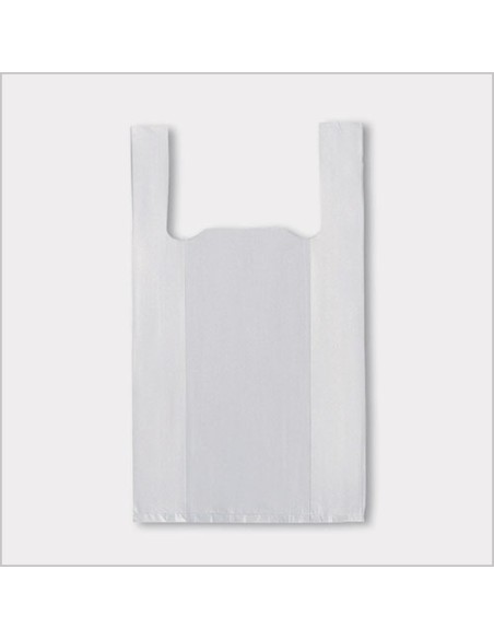 BOLSA CAMISETA BLANCA 50X60 70  RECICLADO  100UND  BOLSA CAMISETA BLANCA 50X60 70  RECICLADO  100UND